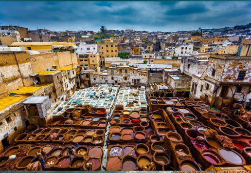 Fes historic medina overview with rooftops and narrow streets Fes historic medina overview with rooftops and narrow streets